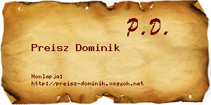 Preisz Dominik névjegykártya
